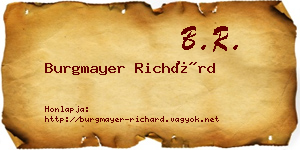 Burgmayer Richárd névjegykártya